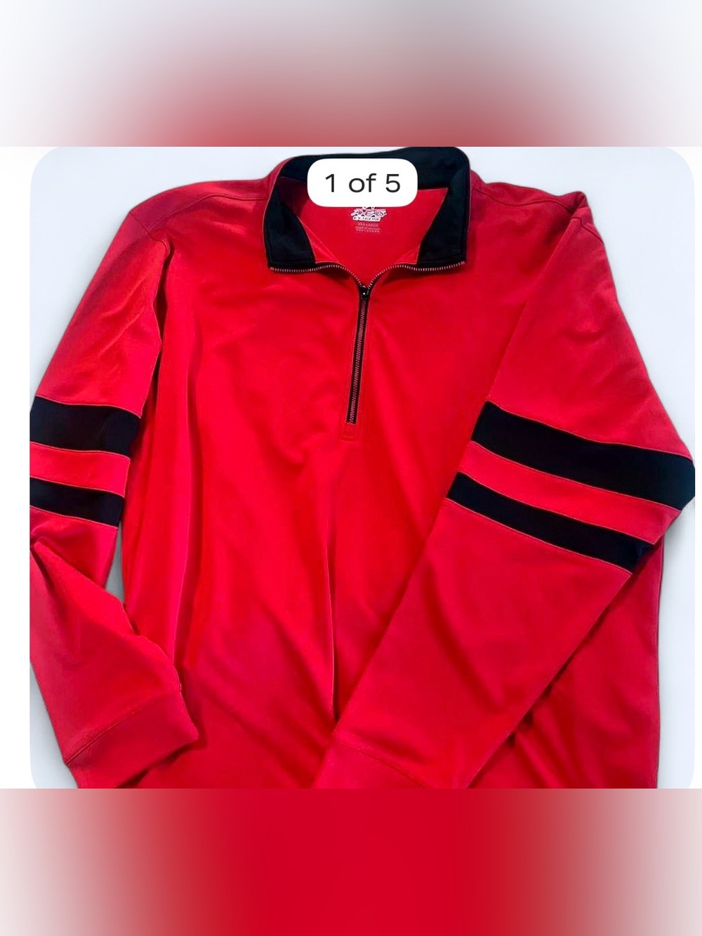 Ahead Extreme Men's Red Quarter-Zip Pullover with Black Trim